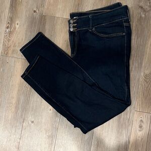 torrid Blue Skinny Jeans with Triple Button Waist